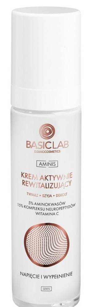 BasicLab Aminis Krem aktywnie rewitalizujący na dzień 5% aminokwasy, 15% neuropeptydy 50ml