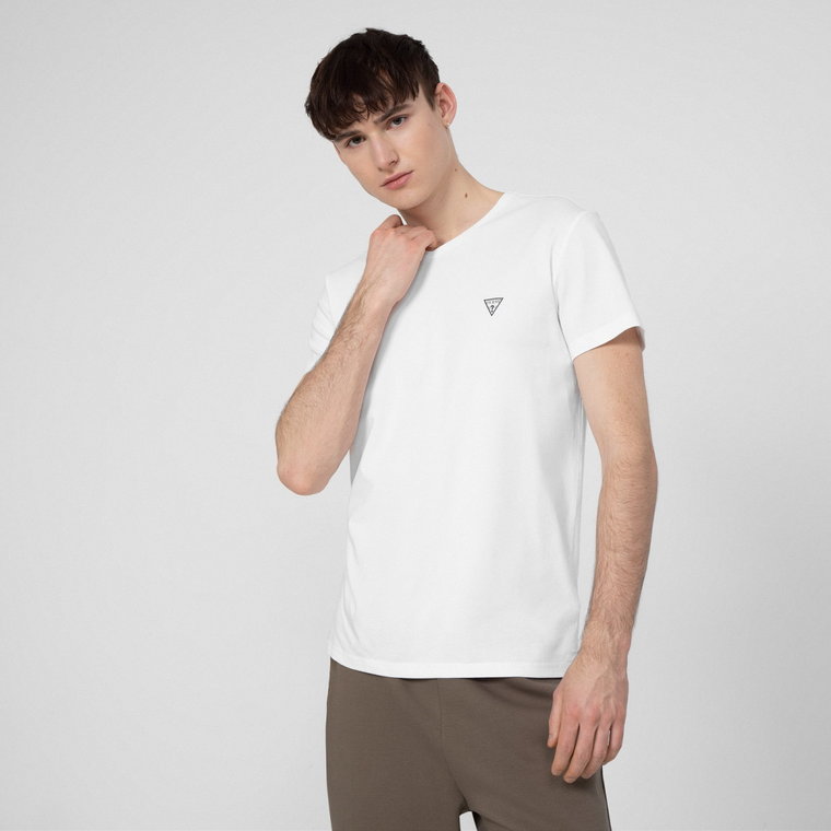 Męski t-shirt basic (2-pack) GUESS CALEB HERO V NECK S/S - biały