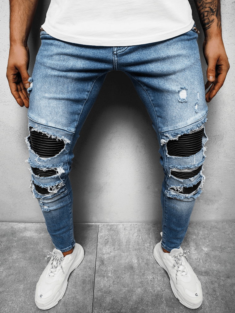 Spodnie jeansowe męskie niebieskie OZONEE O/B5585Z