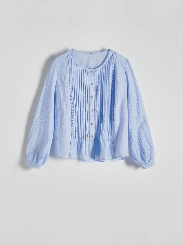 Reserved - Bluzka z wiskozy - jasnoniebieski