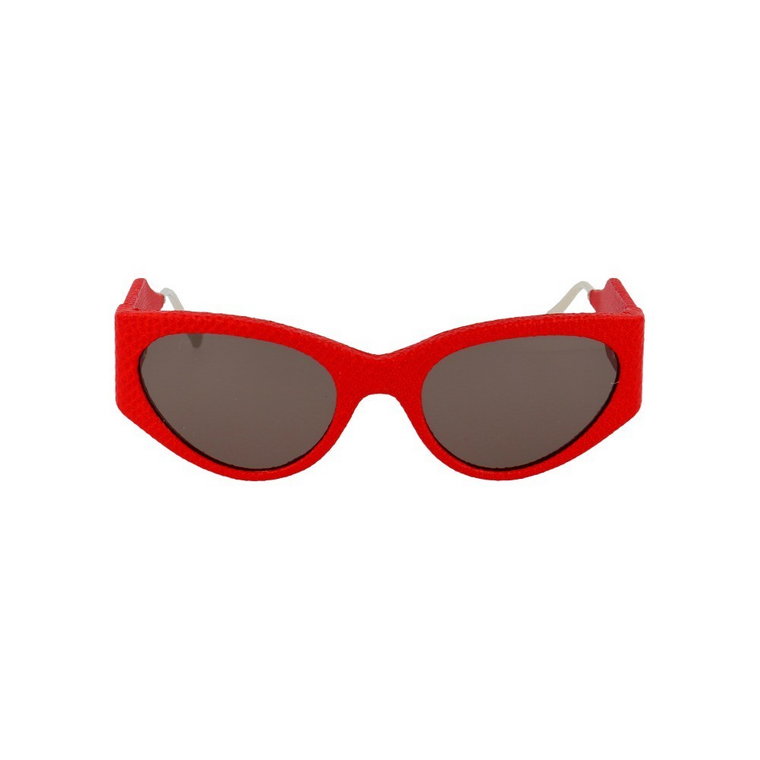 Okulary przeciwsłoneczne, Czerwony/Szary, Kształty/Kropki Salvatore Ferragamo