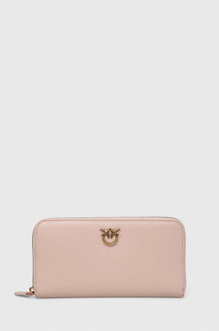 Pinko portfel skórzany kolor różowy 100250.A0F1