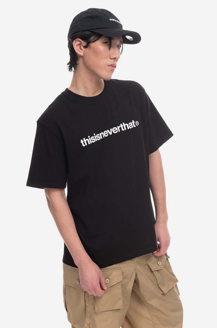thisisneverthat t-shirt bawełniany T-Logo Tee kolor czarny z nadrukiem TN230TTSST01-WHITE