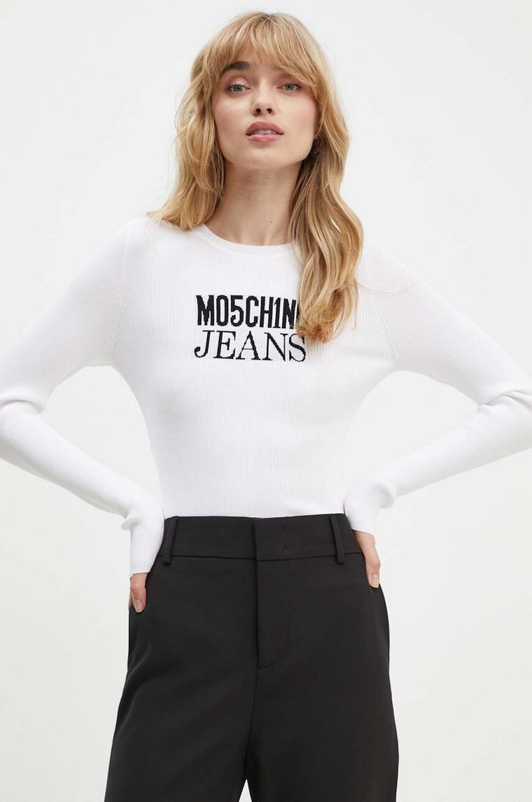 Moschino Jeans sweter damski kolor beżowy lekki 0926.8205