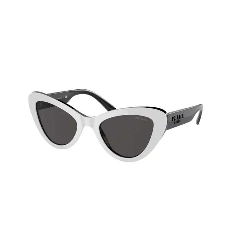 Nowoczesne męskie okulary przeciwsłoneczne w kolorze białym i czarnym Prada