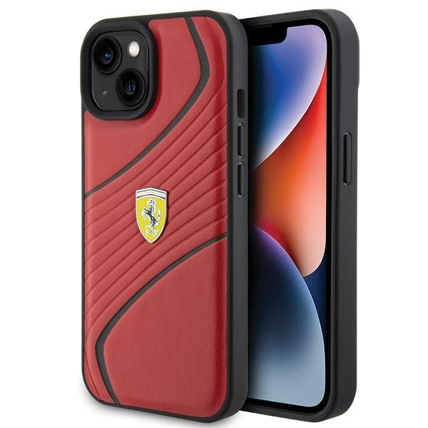 Ferrari FEHCP15SPTWR iPhone 15 6.1" czerwony/red hardcase Twist Metal Logo