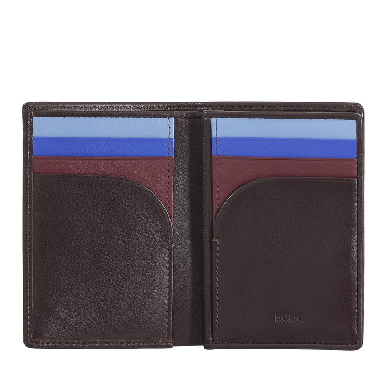 Portfel Męskie DUDU, małe etui na karty kredytowe z blokadą RFID z prawdziwej skóry, wewnętrznym okienkiem ID i kieszenią na gotówkę, minimalistyczny i elegancki design
