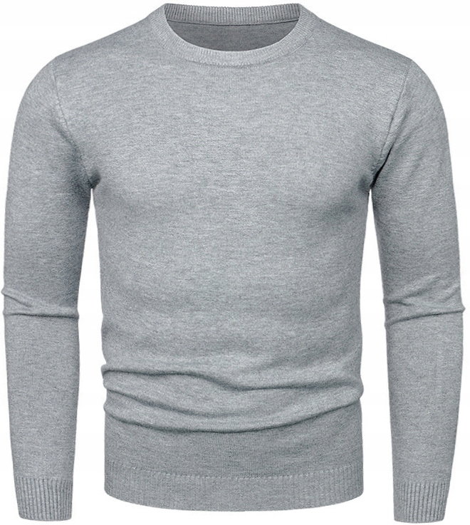 Męski Sweter Klasyczny Gładki Elastyczny