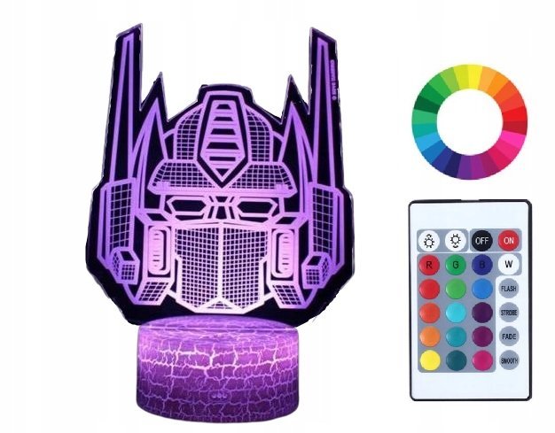 Lampka Nocna 3D Led Imię Transformer Megatron