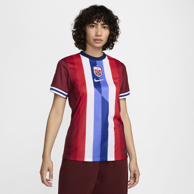 Damska koszulka piłkarska Nike Dri-FIT Norwegia (drużyna damska) Stadium 2024/25 (wersja domowa)  replika - Czerwony