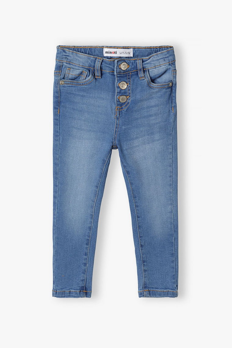 Spodnie jeansowe skinny dla dziewczynki - niebieskie