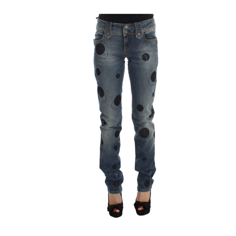 Niebieskie Spłukiwanie Slim Fit Bootcut Jeans John Galliano