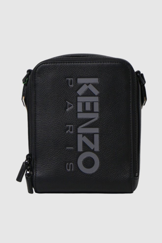 KENZO Czarna skórzana torba męska crossbody