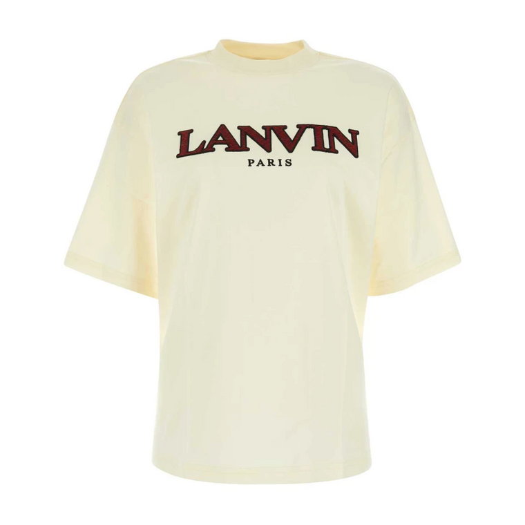 Kremowy bawełniany T-shirt - Klasyczny styl Lanvin