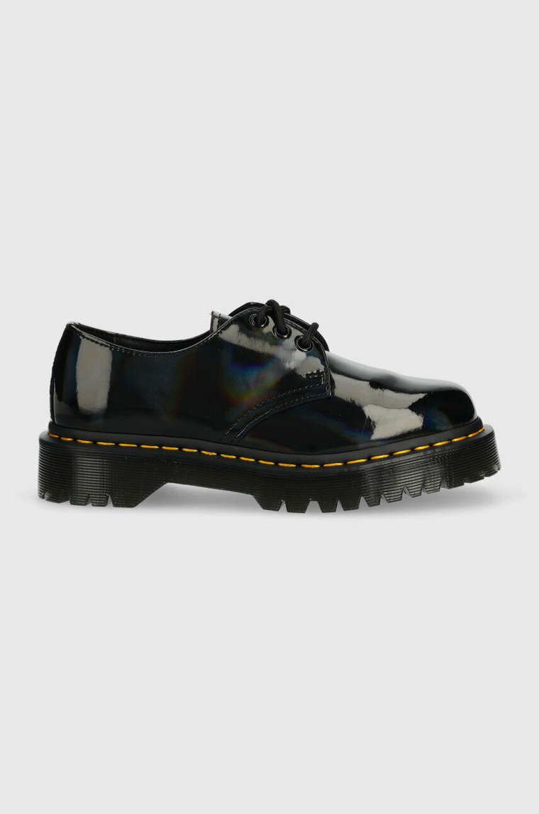 Dr. Martens półbuty skórzane 1461 Bex damskie kolor czarny na płaskim obcasie DM30563001 DM30563001-Black