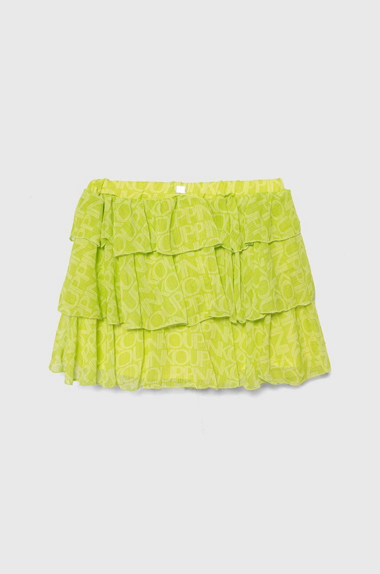 Pinko Up spódnica dziecięca kolor zielony mini rozkloszowana