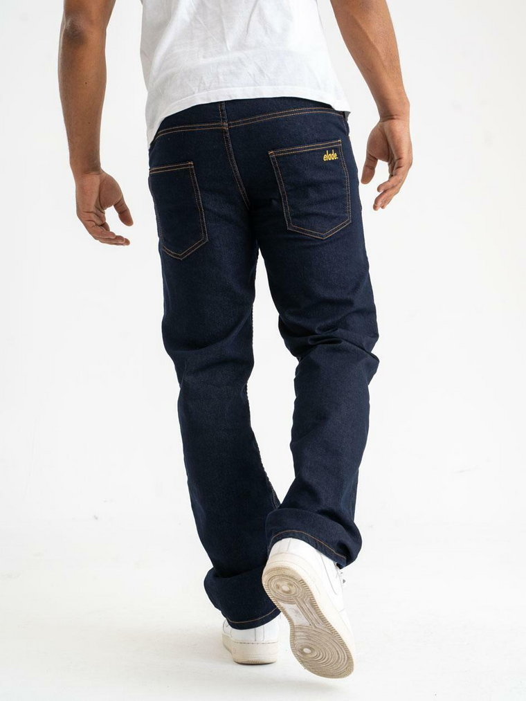 Spodnie Jeansowe Regular Elade Classic Ciemne Niebieskie