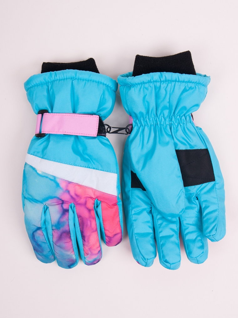 Rękawiczki narciarskie damskie niebieskie tie dye 18
