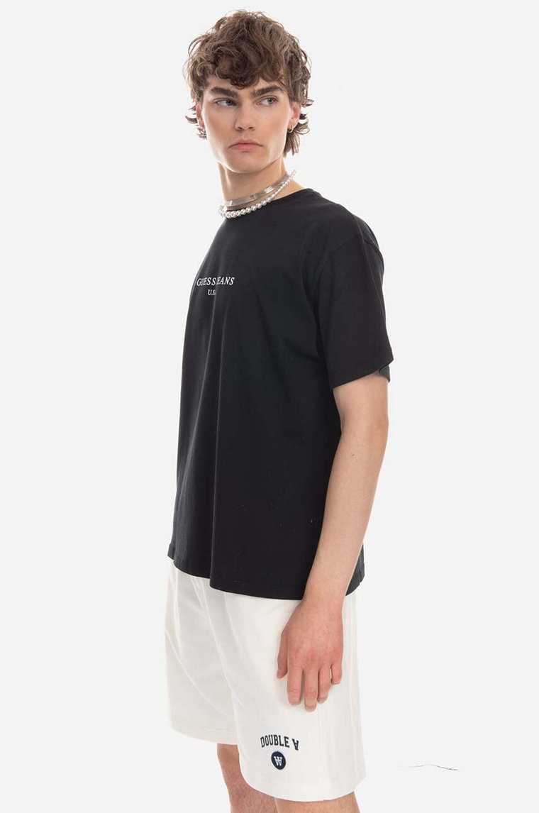 Guess U.S.A. t-shirt bawełniany Vintage Logo Tee M3GI00KBB50 kolor czarny z nadrukiem M3GI00.KBB50-F8DT