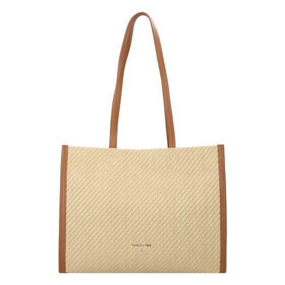 Patrizia Pepe Minimal City Straw Shopper Bag 38 cm natural-cuoio