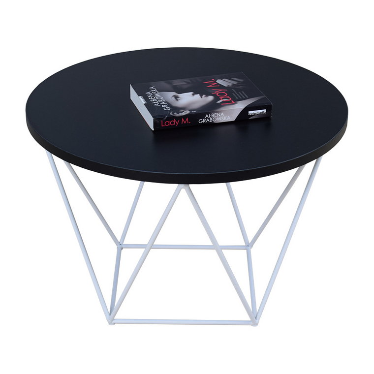 Minimalistyczny stolik kawowy z białym stelażem - Boreko 5X
