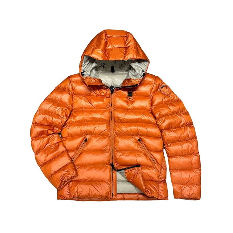 Adams - Pomarańczowa, L. Puchowa kurtka z nylonu Micro-Rip Blauer
