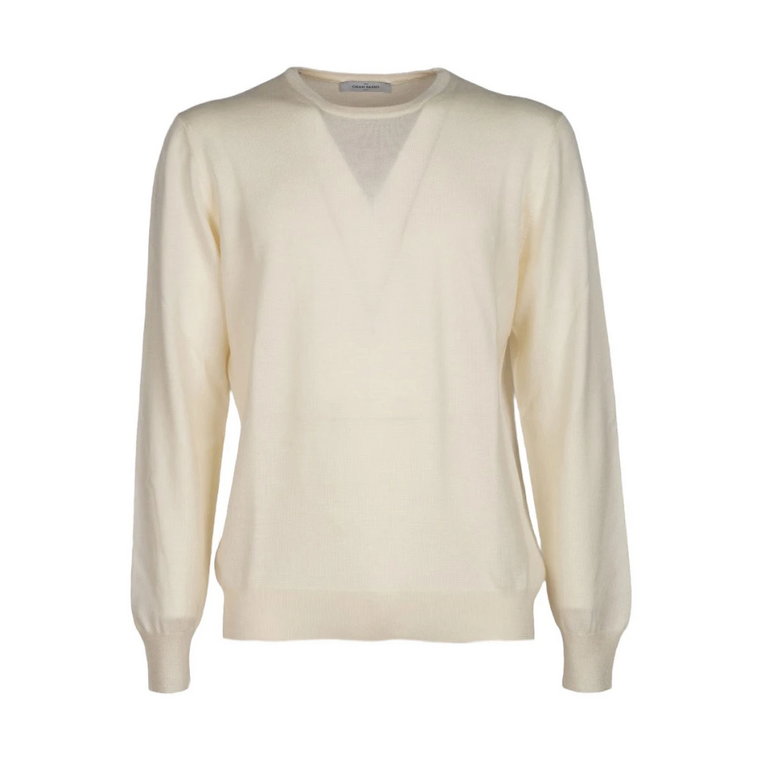 Biała sweter z wełny merino Gran Sasso