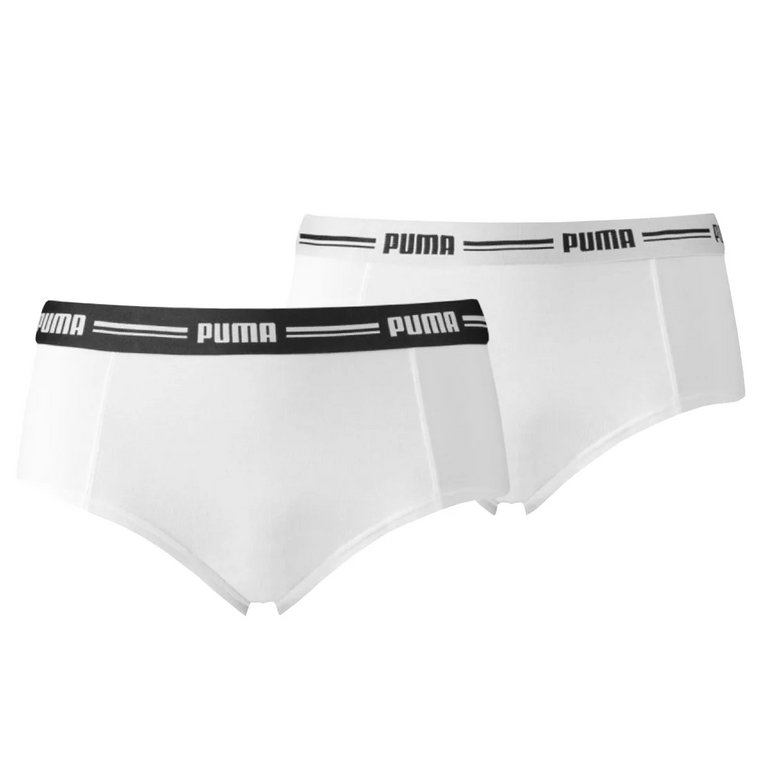 Puma Mini Short 2 Pack 603033001-317, Damskie, Białe, majtki, bawełna, rozmiar: S