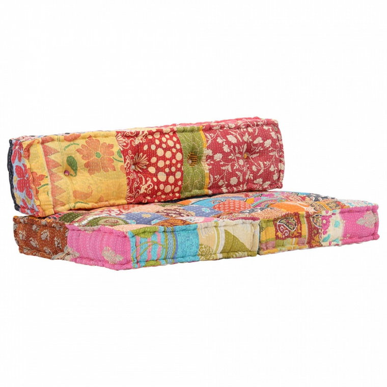 Sofa z poduszek na paletę, tkanina, wielokolorowy patchwork kod: V-249419