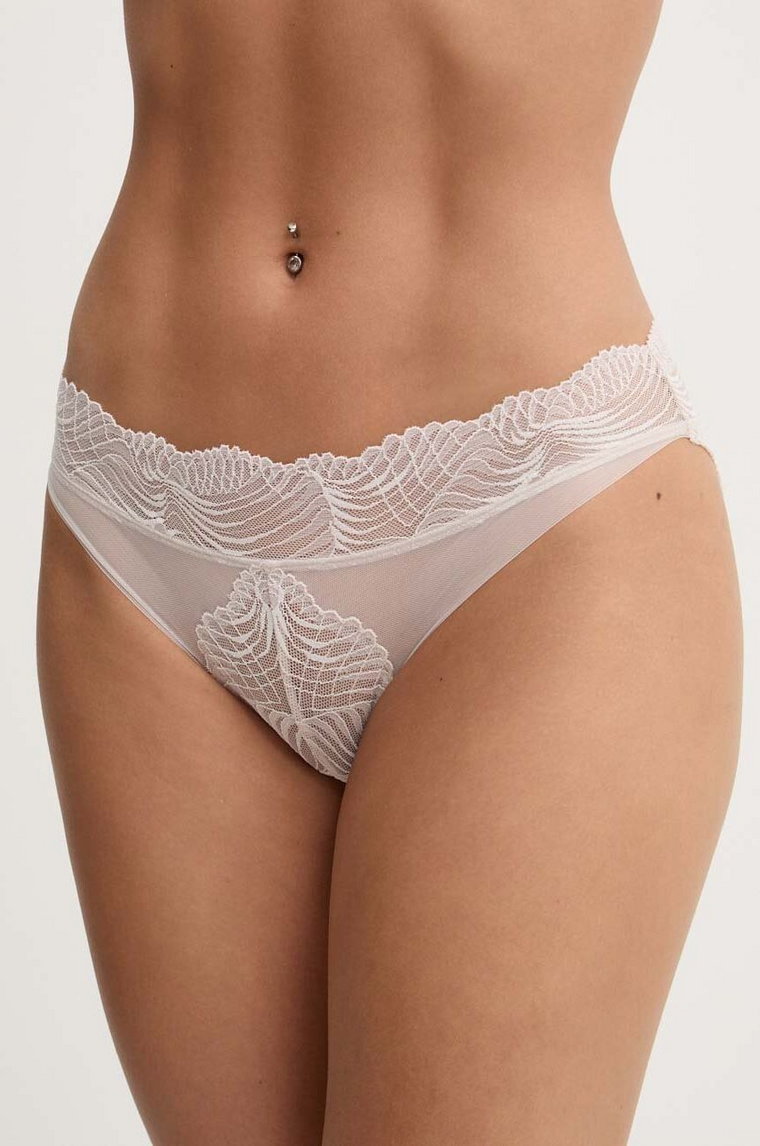 Calvin Klein Underwear figi kolor beżowy z koronki 000QF7911E