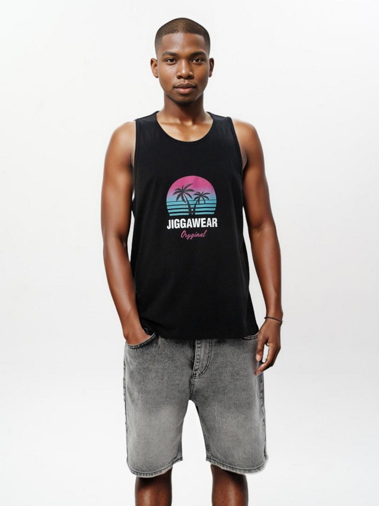 Tank Top Męski Czarny / Różowy Jigga Wear Vice