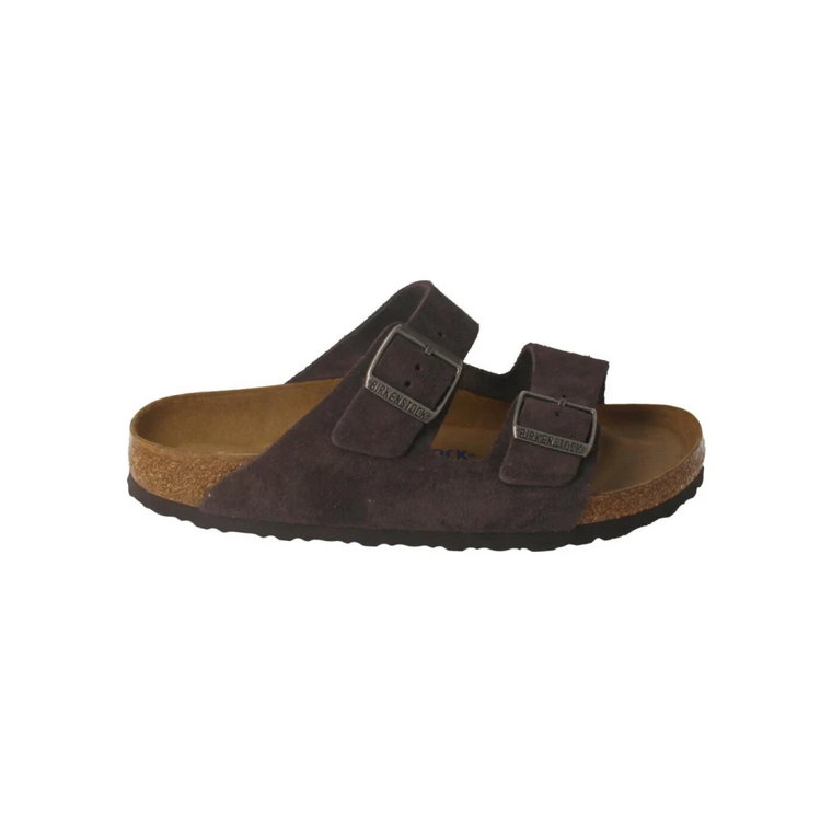 Szare Skórzane Slidersy Birkenstock