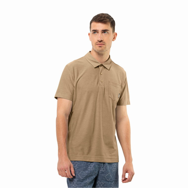 Męska koszulka polo Jack Wolfskin TERRAL POLO M sand storm - S