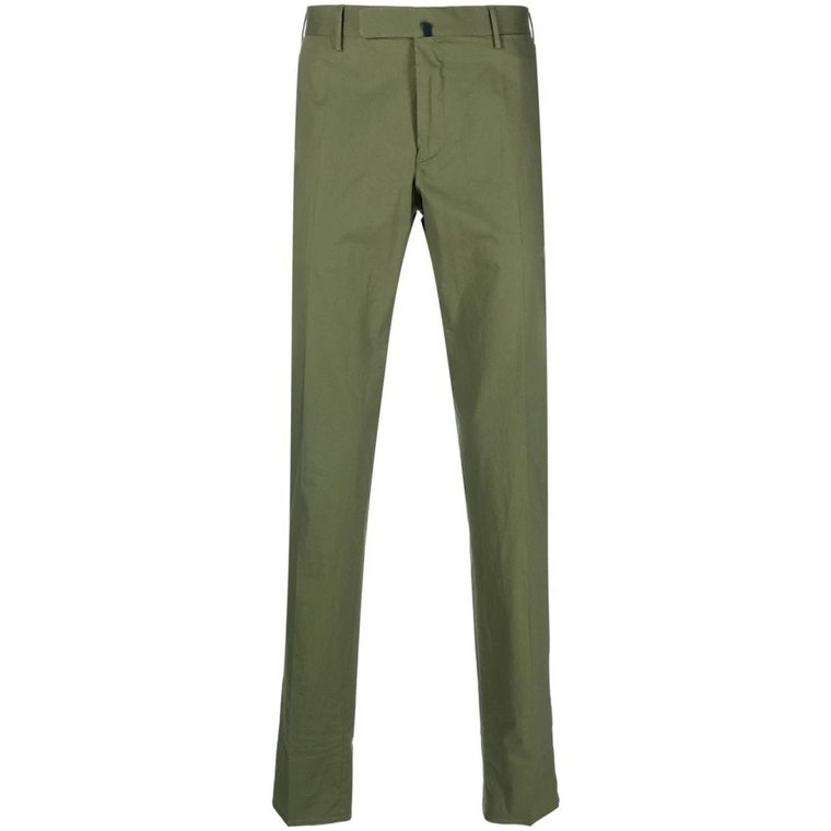 Spodnie Slim-Fit z Zielonej Rozciągliwej Bawełny Incotex