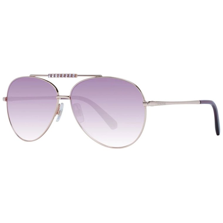 Różowe Złoto Okulary Przeciwsłoneczne Aviator Gradient Swarovski