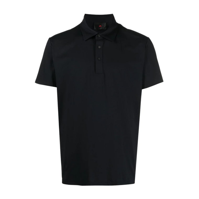 Czarne Koszulka Polo Slim Fit Peuterey