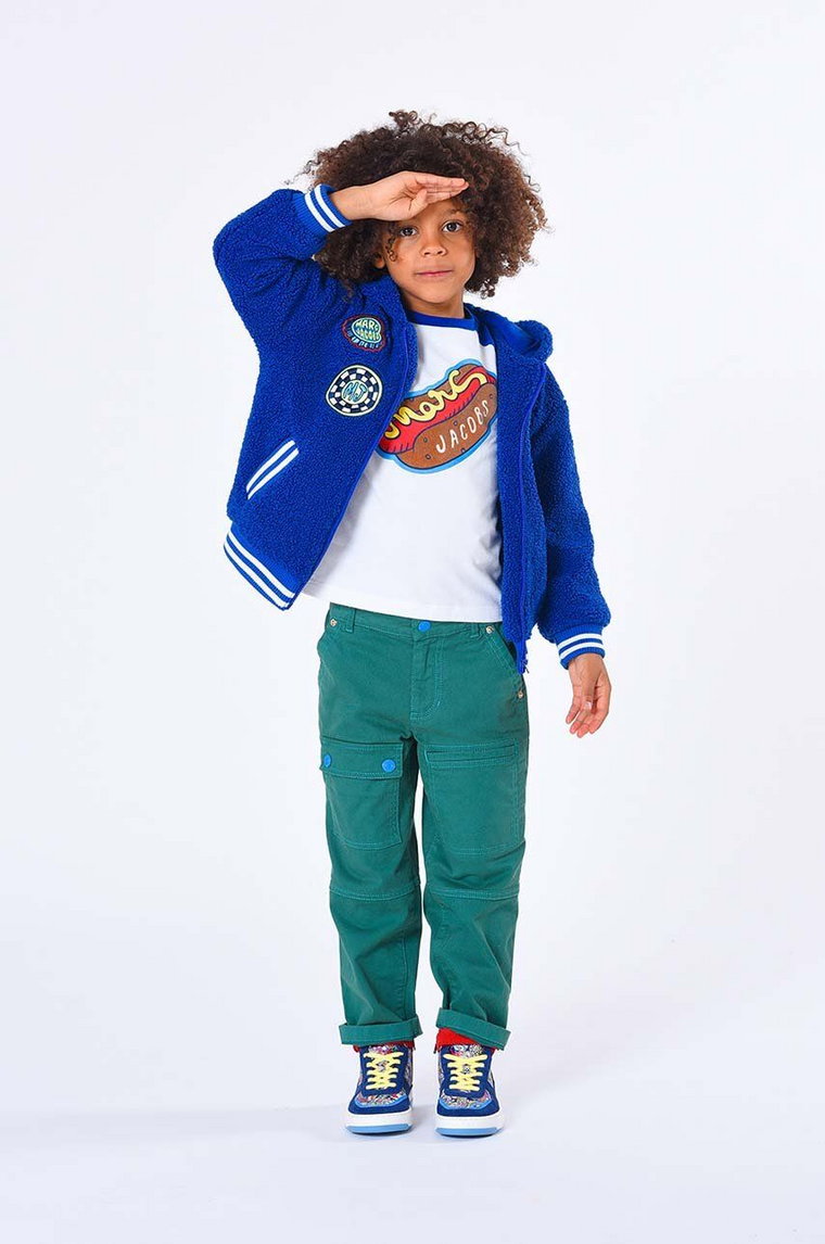 Marc Jacobs bluza dziecięca kolor granatowy z kapturem z aplikacją