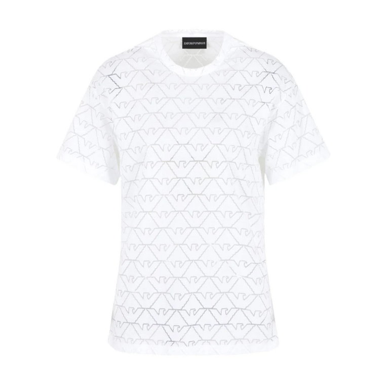 Białe T-shirty i Pola z Efektem Devoré Emporio Armani
