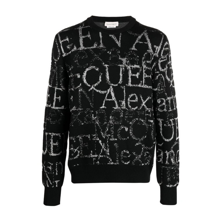 Sweter z Logo w Czarno-Białym Alexander McQueen