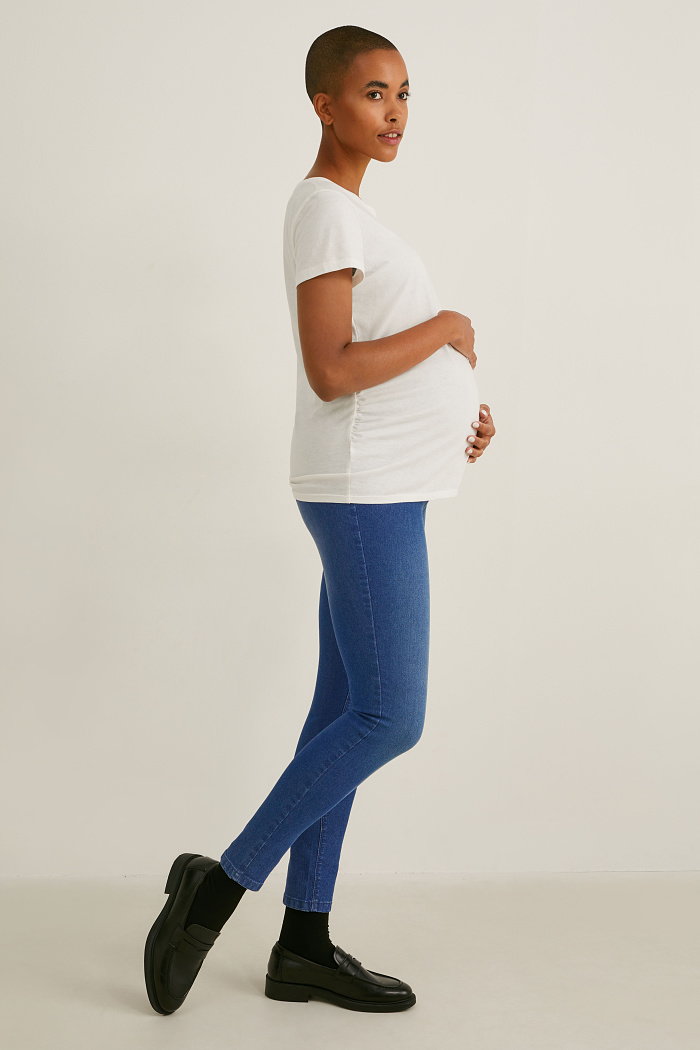 C&A Wielopak, 2 pary-dżinsy ciążowe-jegging jeans-LYCRA, Niebieski, Rozmiar: 40
