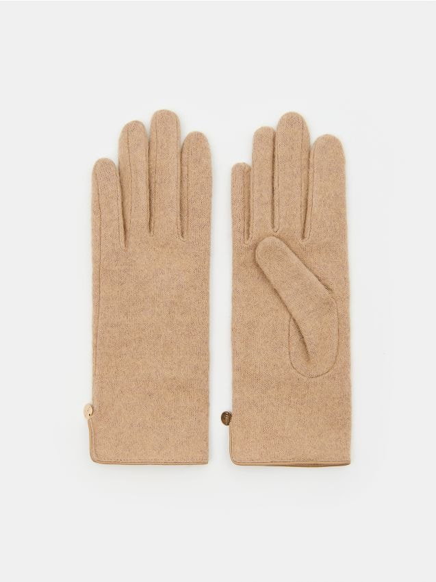 Mohito - Beżowe rękawiczki z wełną - beżowy