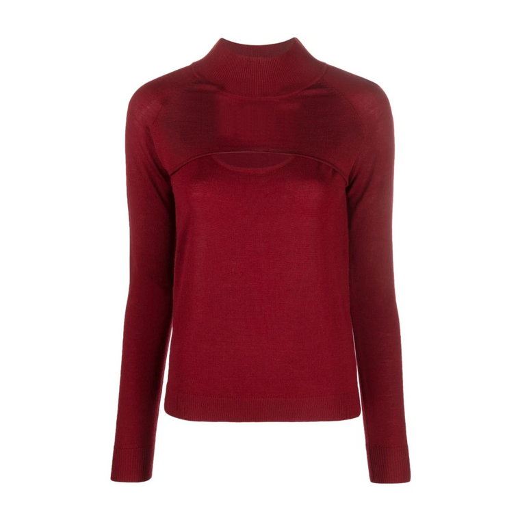 R799 Martian RED Sweter z Dzianiny Patrizia Pepe