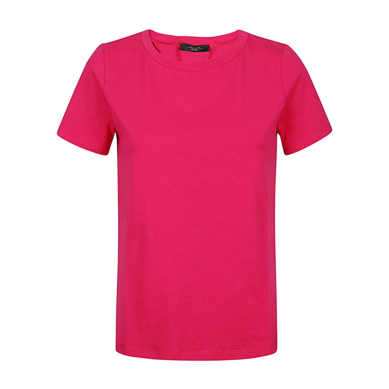 Klasyczny Bawełniany Fioletowy T-shirt Max Mara Weekend