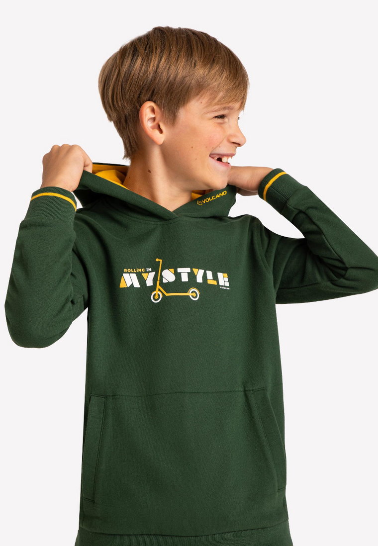 Zielona chłopięca bluza z kapturem B-STYLE JUNIOR