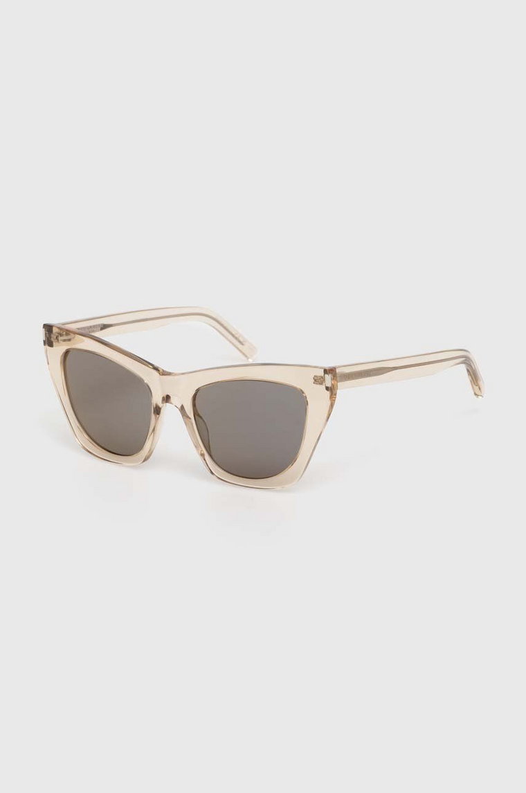 Saint Laurent okulary przeciwsłoneczne damskie kolor transparentny SL 214 KATE