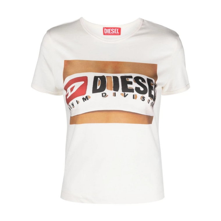 Białe T-shirty i Pola z Logo Diesel