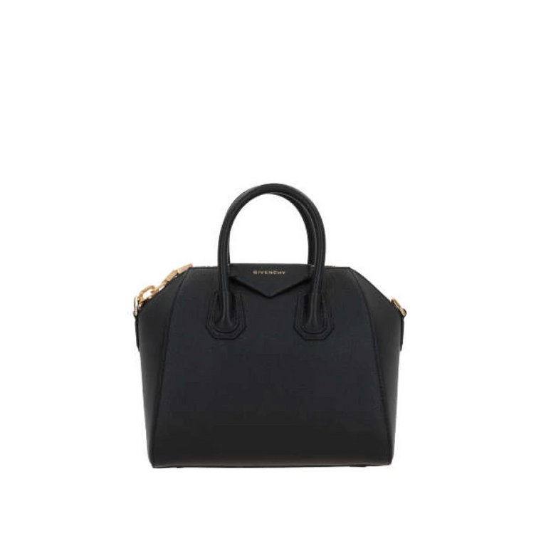 Czarna torebka z młotkowanej skóry z pozłacanymi elementami i odpinanym paskiem na łańcuszku Givenchy