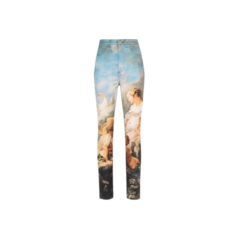 Jeansy Slim-Fit z nadrukiem Wild Leda Roberto Cavalli