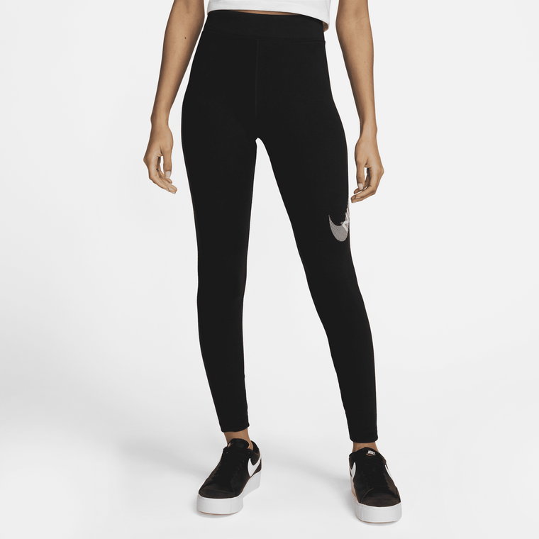 Damskie legginsy z wysokim stanem Nike Sportswear Swoosh - Czerń
