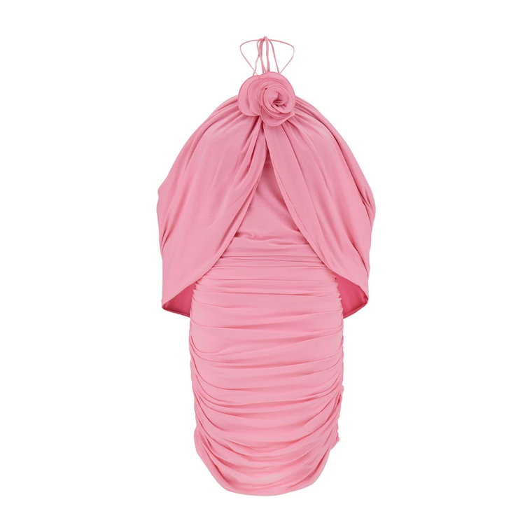Różowa Mini Sukienka z 3D Pachną Róży Magda Butrym